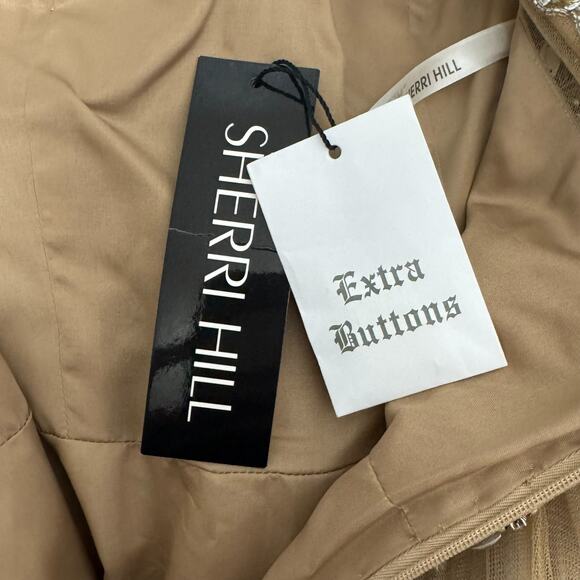 Sherri Hill Dress Womens 2 Tan Beaded Sequin Jeweled Style 2814 Cocktail Prom - Picture 7 of 10